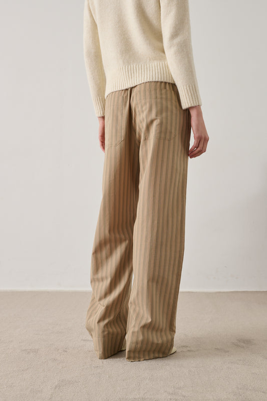Pantalon Harlan - Beige Vert - Coton - Femme