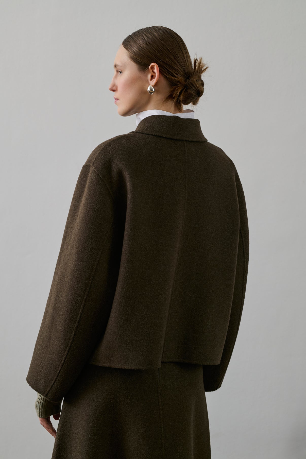 Manteau Gyoda - Kaki Brun - Laine - Femme vue 4