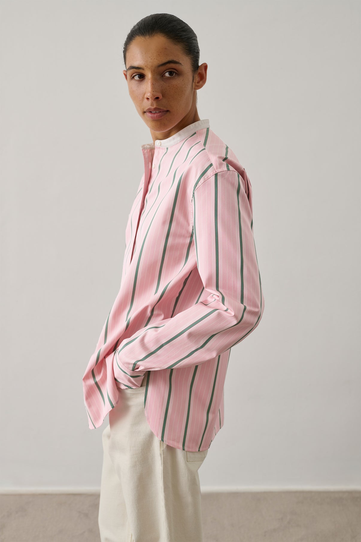 Chemise Bermudes - Rose/Gris - Coton - Femme vue 2