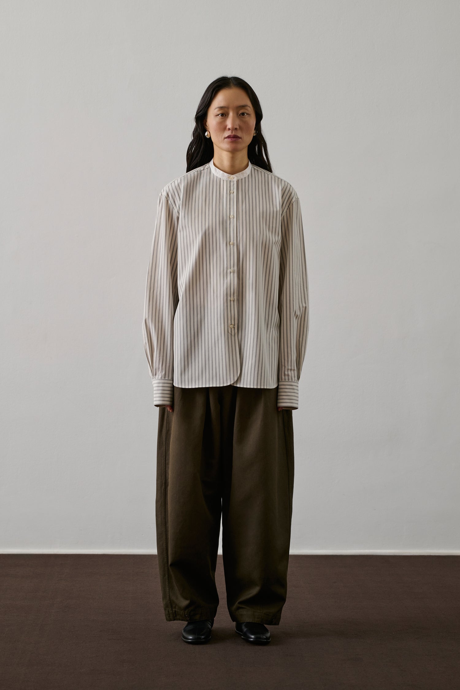 Chemise Bermudes - Blanc Cassé/Noir - Coton - Femme