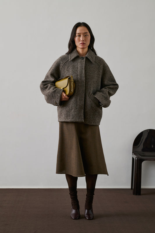 Manteau Balard - Gris Marron - Laine - Femme