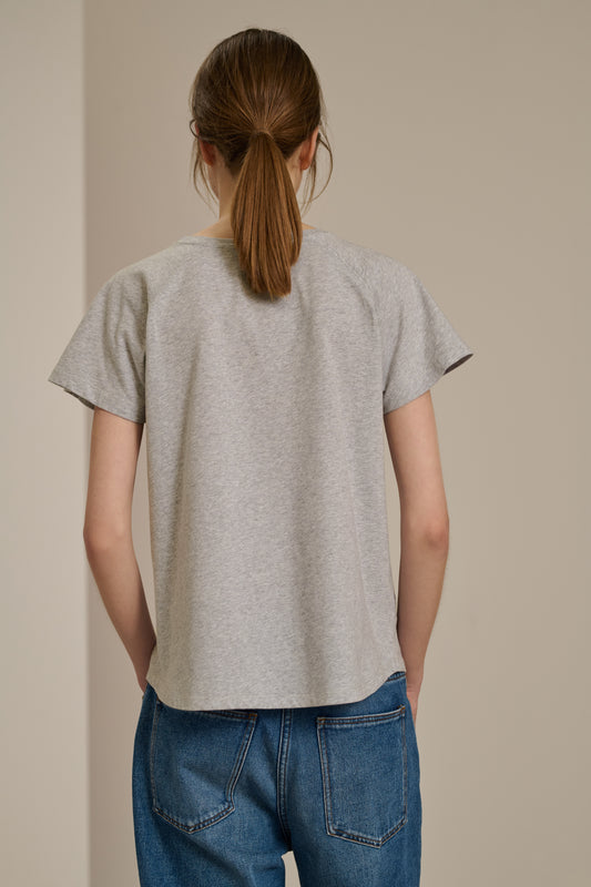 Tee-Shirt Val - Gris Chiné - Coton - Femme